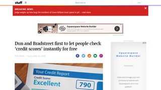 
                            11. Dun and Bradstreet first to let people check 'credit scores' instantly for ...