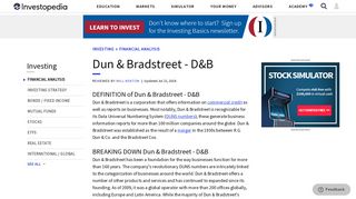 
                            10. Dun & Bradstreet - D&B - Investopedia