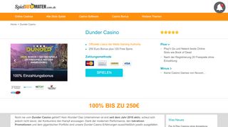 
                            11. Dunder Casino 2019 | 600€ Bonus & 200 FreeSpins für deutsche ...