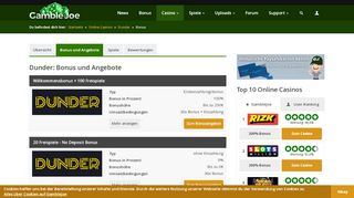 
                            12. Dunder Casino Bonus: Alle Codes und Bedingungen im Detail