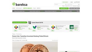 
                            4. Dunia Coin Tawarkan Investasi Bodong Pakai Bitcoin - Bareksa.com