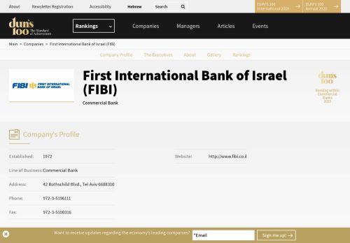 
                            12. Dun's 100 - First International Bank of Israel (FIBI)