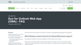 
                            13. Duo for Outlook Web App (OWA) FAQ | Duo Security