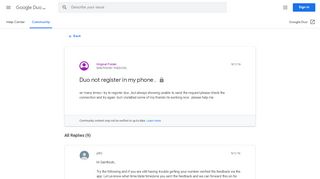 
                            12. Duo not register in my phone . - Google Product Forums