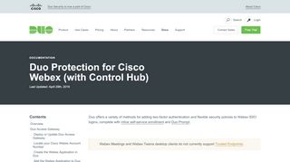 
                            10. Duo Protection for Cisco Webex (with Control Hub) | Duo Security