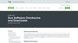
                            12. Duo Software Checksums | Duo Security