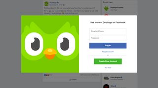 
                            4. Duolingo - It's December 27. Do you know what your New... | Facebook