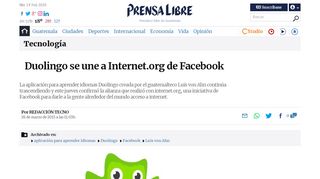 
                            9. Duolingo se une a Internet.org de Facebook – Prensa Libre