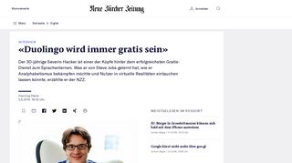 
                            11. «Duolingo wird immer gratis sein» | NZZ