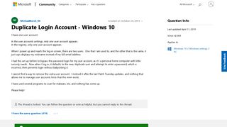 
                            1. Duplicate Login Account - Windows 10 - Microsoft Community