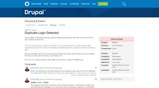 
                            10. Duplicate Login Detected [#726908] | Drupal.org