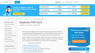 
                            13. Duplicate PAN Card - Apply Online For Your Lost PAN Card - ClearTax