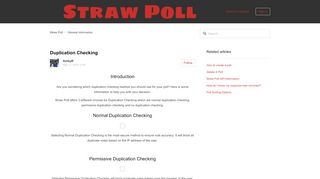 
                            6. Duplication Checking – Straw Poll