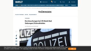 
                            10. Durchsuchungen bei VR-Bank Bad Salzungen/Schmalkalden - WELT