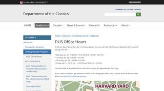 
                            12. DUS Office Hours | Department of the Classics - Harvard Classics