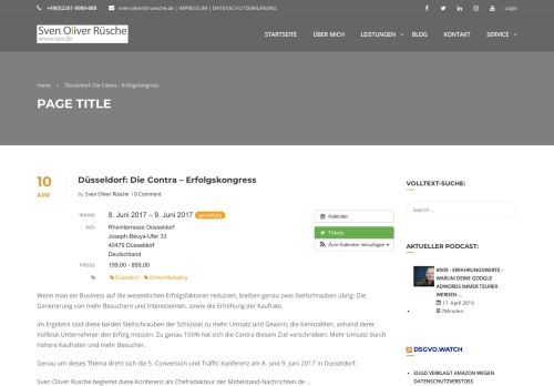 
                            12. Düsseldorf: Die Contra – Erfolgskongress – Internetexperte und ...