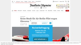 
                            5. Düsseldorf: Keine Strafe für Air-Berlin-Pilot wegen Ehrenrunde - FAZ