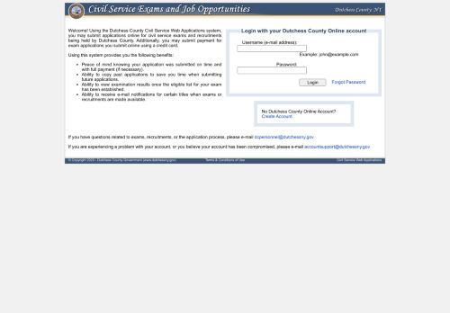 
                            12. Dutchess County Civil Service Web Applications - Login