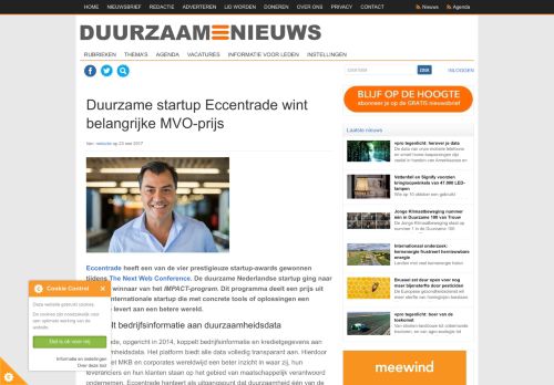 
                            13. Duurzame startup Eccentrade wint belangrijke MVO-prijs ...