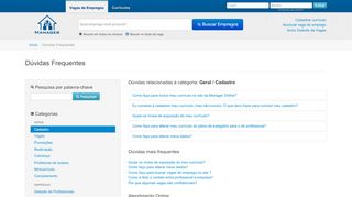 
                            12. Dúvidas Frequentes - Cadastro - Manager Empregos