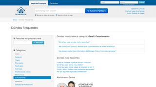 
                            6. Dúvidas Frequentes - Cancelamento - Manager Empregos
