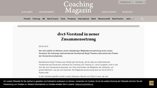 
                            11. dvct-Vorstand in neuer Zusammensetzung - Coaching-Magazin