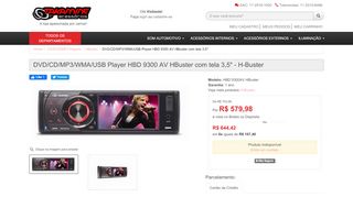 
                            12. DVD/CD/MP3/WMA/USB Player HBD 9300 AV HBuster com tela 3,5 ...