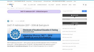 
                            10. DVET ITI Admission 2017 - 2018 @ dvet.gov.in - GovNokri