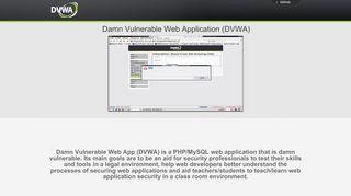 
                            6. DVWA - Damn Vulnerable Web Application