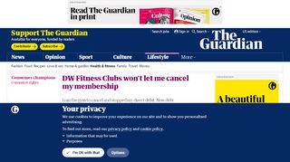 
                            13. DW Fitness Clubs won't let me cancel my membership | Money | The ...