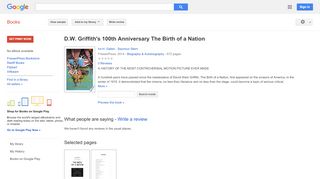
                            13. D.W. Griffith's 100th Anniversary The Birth of a Nation