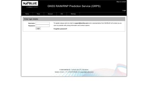
                            13. DW International: GNSS RAIM/RNP Prediction Service (GRPS) - Login
