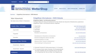 
                            10. DWD Wettershop - Entgeltfreie Informationen - DWD-Website