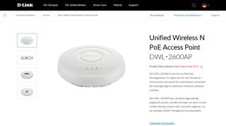 
                            3. DWL-2600AP Unified Wireless N PoE Access Point | D-Link ...