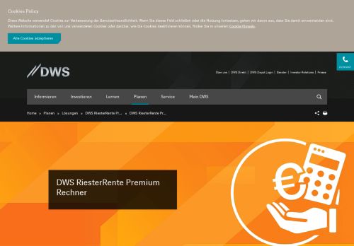
                            2. DWS RiesterRente Premium Rechner