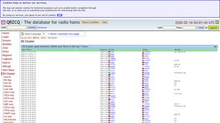
                            6. DX Cluster on QRZCQ - The database for radio hams