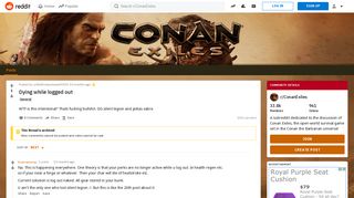 
                            4. Dying while logged out : ConanExiles - Reddit