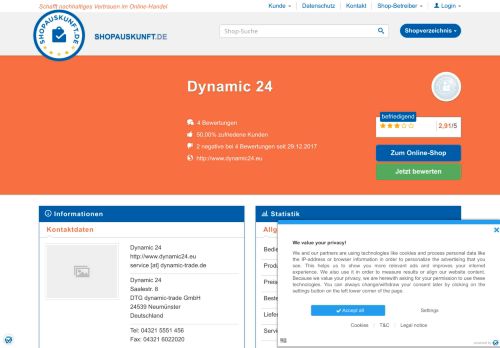 
                            12. Dynamic 24: Erfahrungen, Bewertungen, Meinungen - Shopauskunft.de