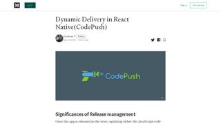 
                            6. Dynamic Delivery in React Native(CodePush) – reportbee – Medium