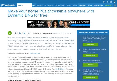 
                            13. Dynamic DNS - News, Tips, and Advice for Technology Professionals ...