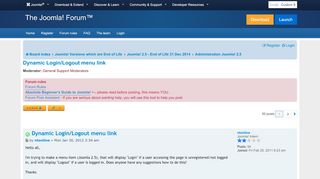 
                            2. Dynamic Login/Logout menu link - Joomla! Forum - community, help ...