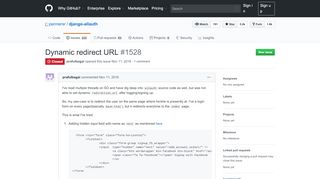 
                            5. Dynamic redirect URL · Issue #1528 · pennersr/django-allauth · GitHub