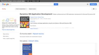 
                            8. Dynamics 365 Application Development: Master professional-level ... - Výsledky hledání v Google Books