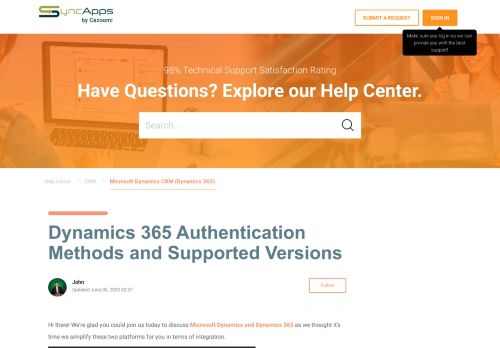 
                            8. Dynamics 365 authentication methods and supported versions of ...