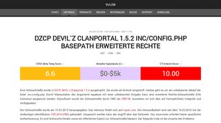 
                            9. DZCP deV!L`z Clanportal 1.5.2 inc/config.php basePath erweiterte ...