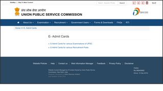 
                            4. E- Admit Cards | UPSC