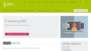 
                            3. E-banking BAS :: Banque Alternative Suisse