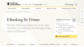 
                            11. E-Banking für Firmen | Schaffhauser Kantonalbank