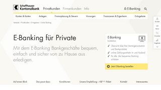 
                            2. E-Banking für Private | Schaffhauser Kantonalbank