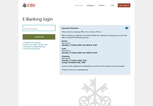 
                            9. E-Banking login - UBS E-Banking login | UBS Switzerland
